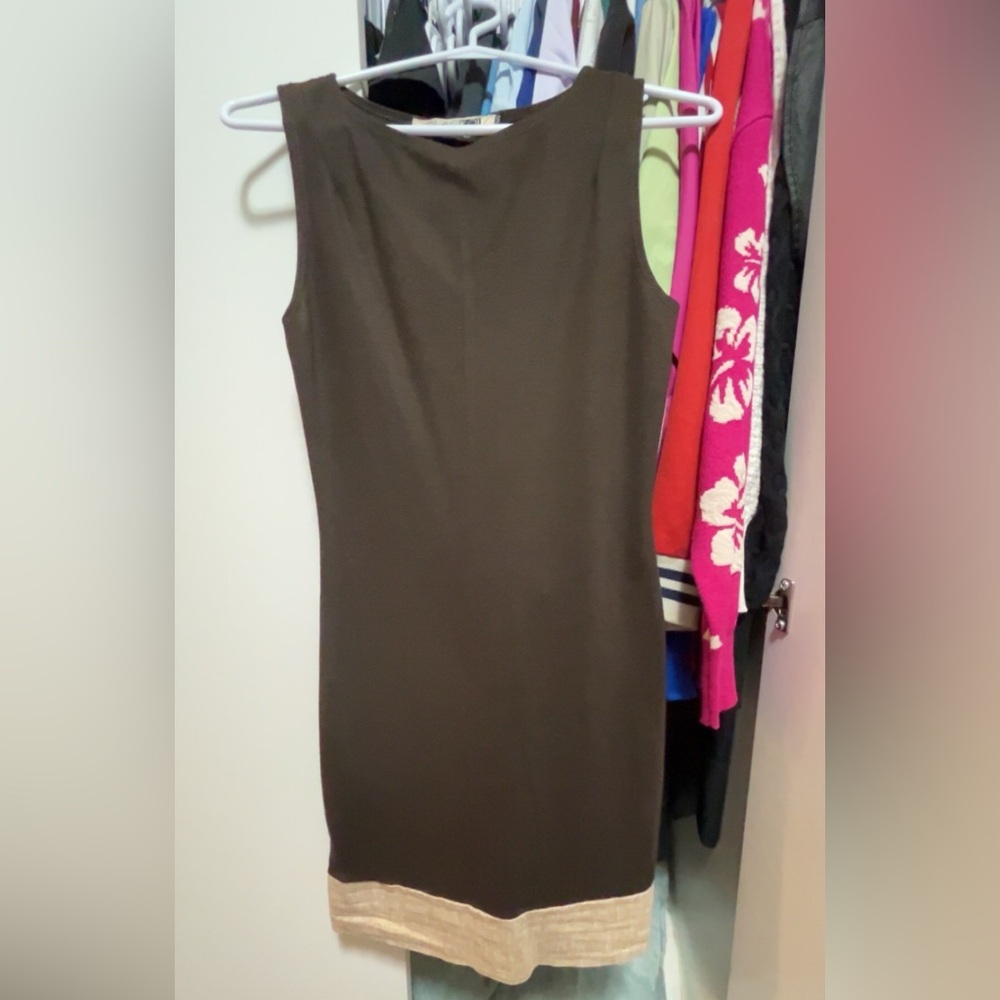 Black Brown Sleeveless Dress